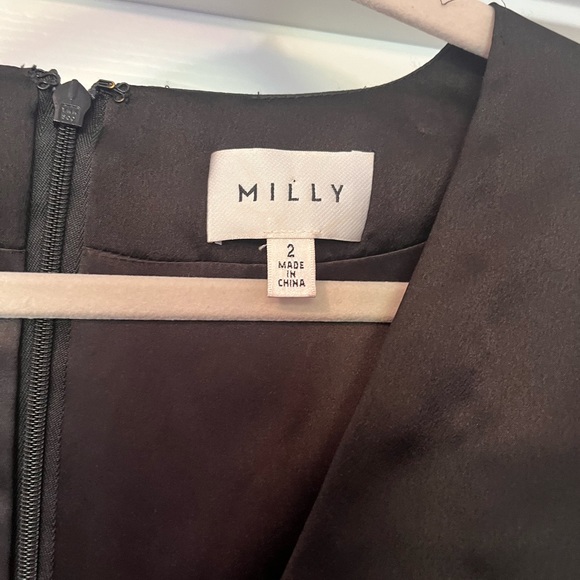 MILLY Stella black and blue bow tie waist dress - Picture 9 of 11